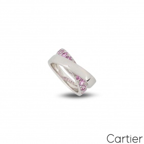 Cartier White Gold Paris Nouvelle Vague Pink Sapphire Ring